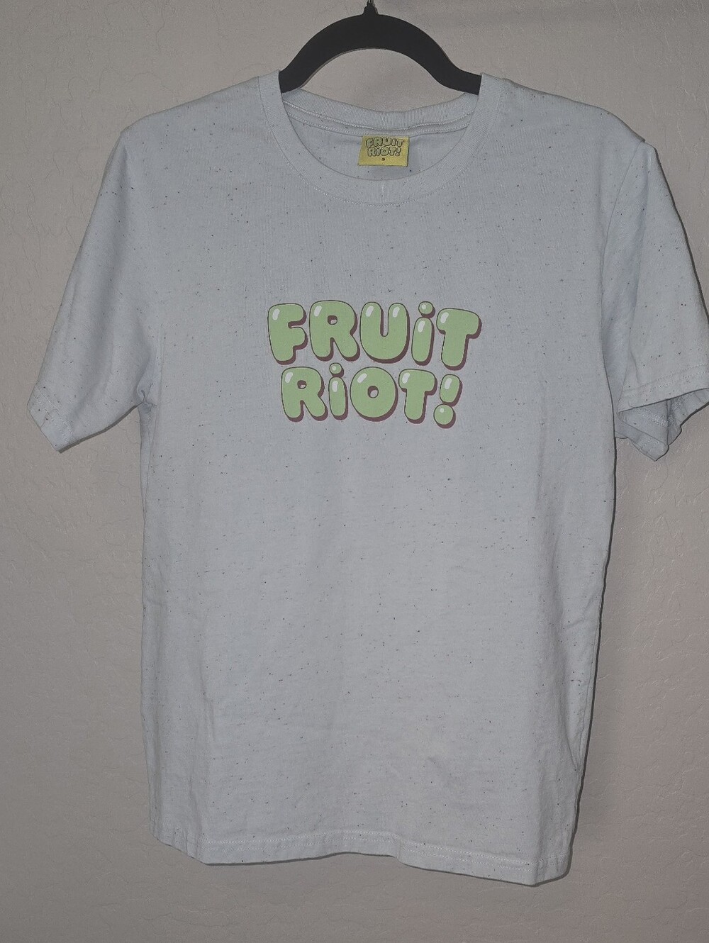 Fruit Riot Blue Speckled Cotton Casual Graphic Tshirt, Unisex Small